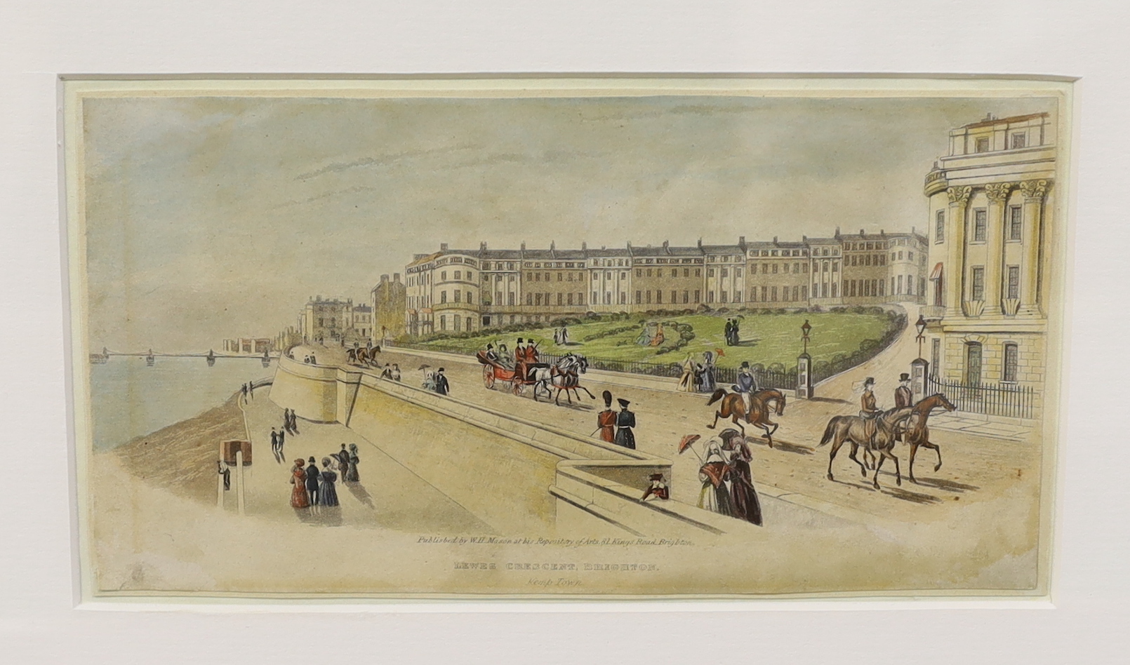 Six 19th century engravings and prints of Brighton view, some hand coloured, including Lamberts a correct a view of Brighthelmston in 1765, publ. 1817 by James Edwards, one after John Bruce, Kemptown, Brighton and Lewes